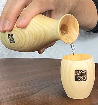 ［新品/未使用］うるし ・ とっくり おちょこ セット リッチ 森乃響 雅「檜とっくりおちょこ」 ヒノキ 天然木 木製